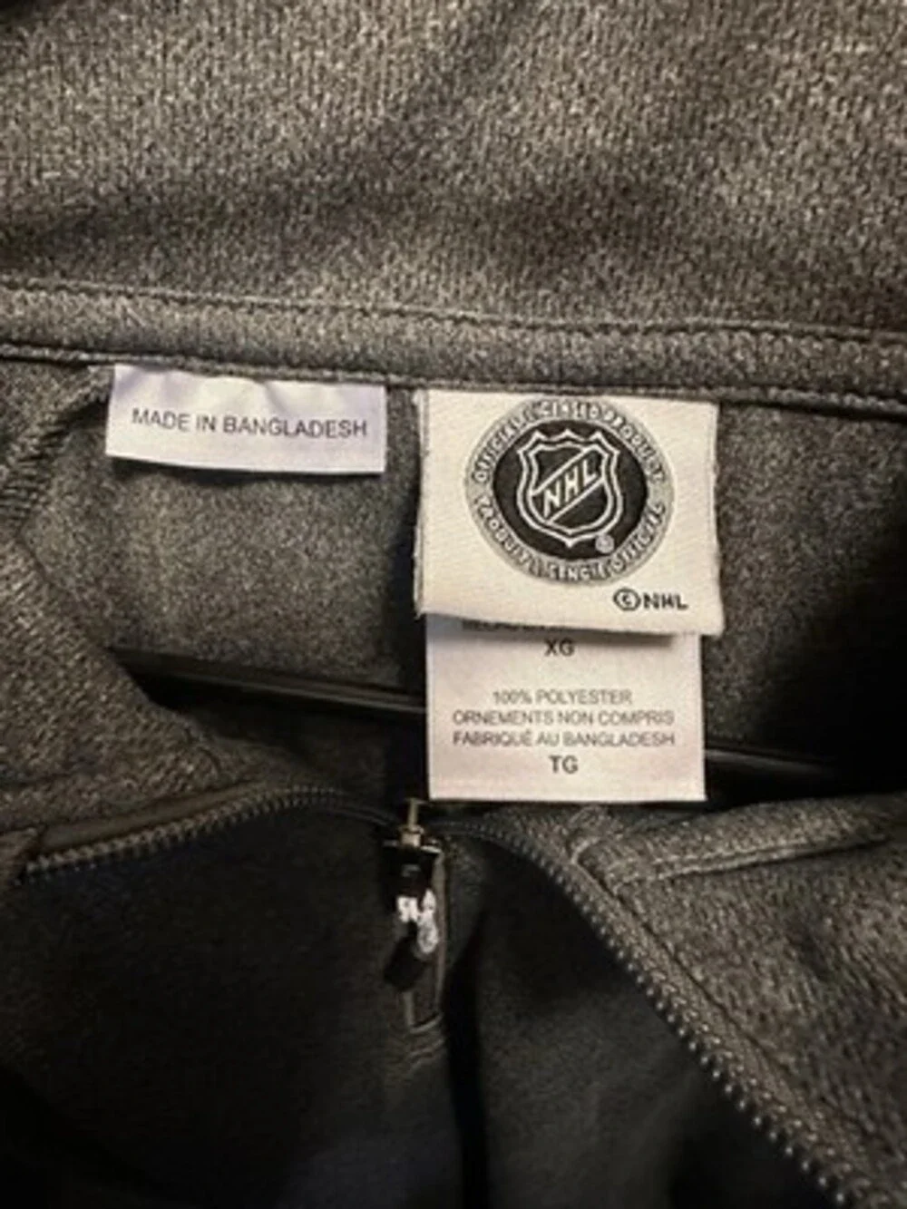 NHL Seattle Kraken Long Sleeve Jacket XL Gray Hockey 1/4 Zip 100% Polyester